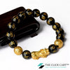 TCC™ Black Obsidian Goodluck Fengshui Pixiu Wealth Charm Bracelet